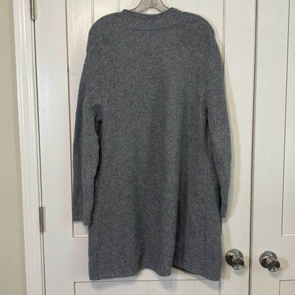 J Jill Gray Long Open Front Cardigan Sweater - Picture 4 of 6